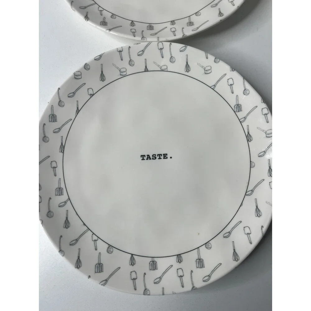 Rae Dunn Artisan Collection By Magenta 10” Melamine Dinner Plate Dine Savor Eat